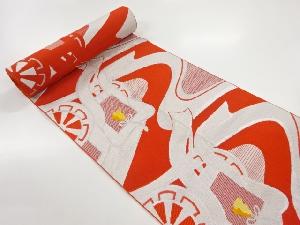 アンティーク　御所車模様織出し八寸帯地反物